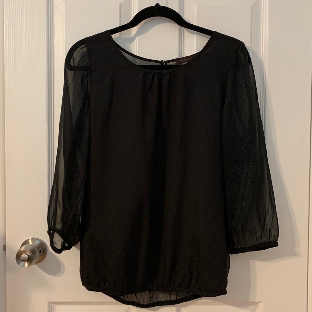 Black polkadot blouse